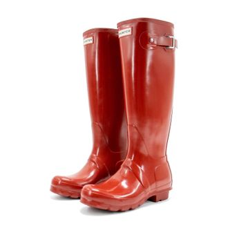 Hunter Womens Original Tall Gloss Rain Boot In Military Red