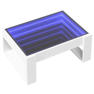 Berkfield Home Decorative Coffee Table with Infinity LED White 70x53x30 cm | Size: 70 x 53 x 30 cm