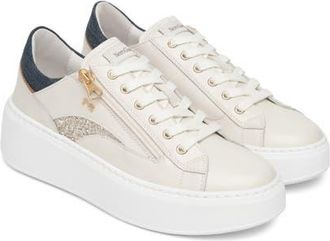 Nero Giardini Side Zip Platform Sneaker in Beige Multi at Nordstrom, Size 10Us