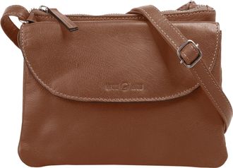 Wouwou Umh&auml;ngetasche WOUWOU, Damen, Gr. B/H/T: 22cm x 17cm x 3cm onesize, cognac, Leder, leicht gl&auml;nzend, unifarben, Taschen Umh&auml;ngetasche, echt Leder