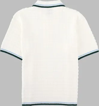 Casablanca Boucl&eacute; Cotton-Nylon Polo Shirt - White