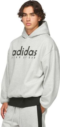 adidas Heather Cotton Fleece Hoodie - Heren - Sportshirts - Grijs - XS - Katoen - Fitness