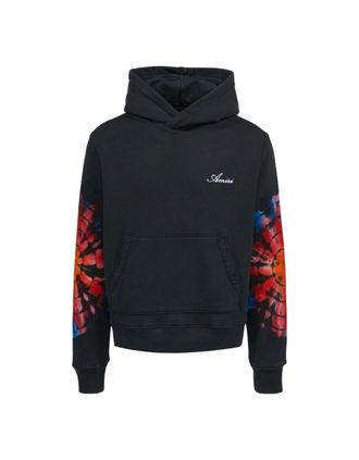 Amiri Mens Amiri Spot Tie Dye Sleeves Black Hoodie - Size: 36