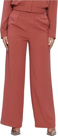 Lina Locchi Ll-Albertina Wijde Broek - Dames - Wijde Broeken - Oranje - 2XL - Broeken