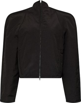 Maison Margiela Zipped Cropped Jacket - Dames - Zomerjassen - Zwart - S - Katoen - Jassen