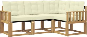 vidaXL Conjunto De Sof&aacute;s De Exterior 4 Uds. Blanco Y Crema Vidaxl