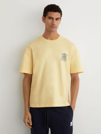 Reiss Yellow Monogram Citrus Relaxed-fit T-shirt, Xxl