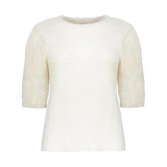 Geisha Pullover Hairy Shortsleeves - Dames - Truien - Beige - Maat: M Nylon
