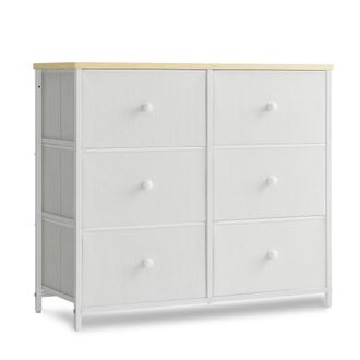 Songmics C&oacute;moda de 30 x 80 x 71 cm de color blanco y roble