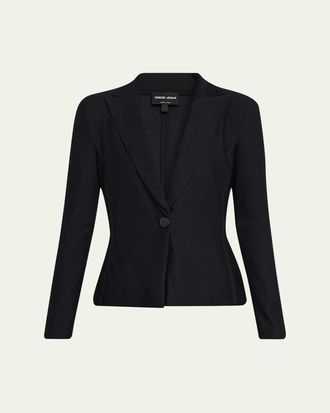 Giorgio Armani Rice Stitch Jersey Single-Breasted Jacket