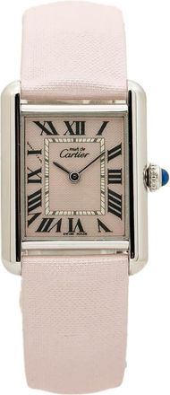 Cartier Tank Quartz Pink Dial Ladies Watch 2416