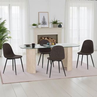 Seconique Modena Dining Set with Athens Chairs in Brown