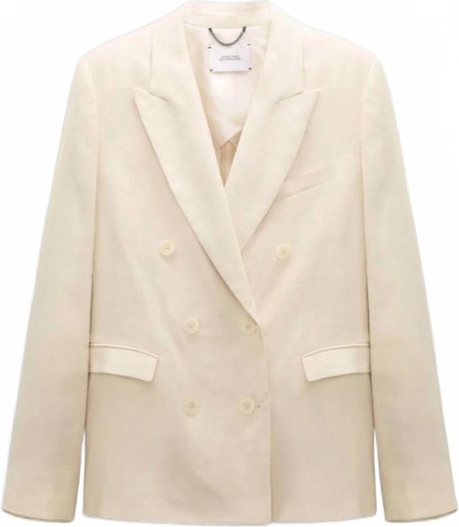 Womens Casual Double Breasted Long Jacket In Champagne