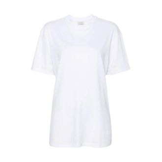 Mazzarelli T-Shirts, female, White, Size: M White Jersey Crew Neck T-shirt
