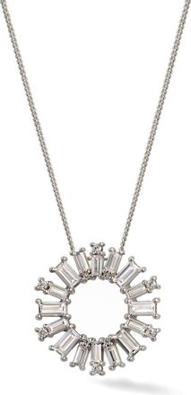 Lark & Berry sterling silver Big Bang sapphire pendant necklace - women - White Sapphire/White Rhodium Plated Sterling Silver - One Size