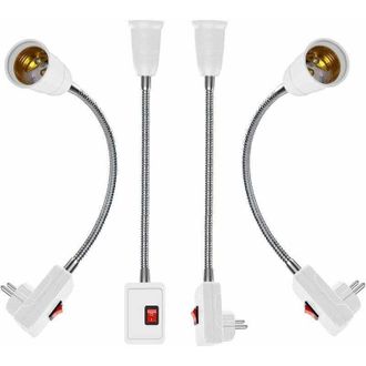 OEM 4 Unidades De Portal&aacute;mparas Led E27 Para La Ue, Aplique De Pared Con Interruptor, Adaptador De L&aacute;mpara E27, Extensi&oacute;n De Enchufe De Pared, Toma E27 - 