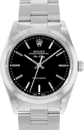 Rolex Pre-owned Rolex Air King 34 Automatic Chronometer Black Dial Mens Watch 14000 BKSO