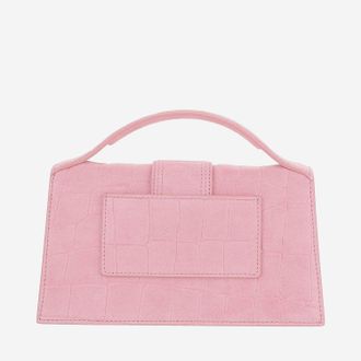 Jacquemus Womens Handbag Le Grand Bambino Pink Suede Handbags Hand Bags