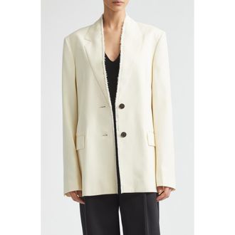 Toteme Raw Lapel Blazer in Ecru at Nordstrom, Size 36