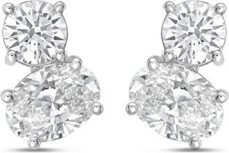 Diana M. Jewels 14K WG Gold 2 Stone Earrings 3.00 Ct