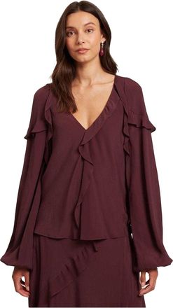 Ted Baker Damesblouse met ruches (Ossenbloed)