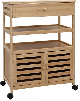 vidaXL Carrito De Cocina Con Ruedas Natural 59,5 X 36 X 82 Cm Bamb&uacute; Vidaxl