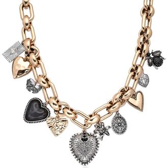 Eye Candy Los Angeles Hearts Charm Necklace in Gold at Nordstrom Rack