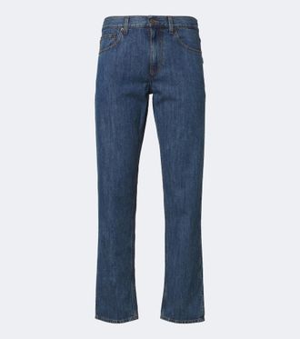 Burberry Leather-trimmed straight jeans