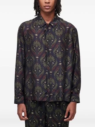 Osklen Overhemd met damaskprint en lange mouwen - Zwart