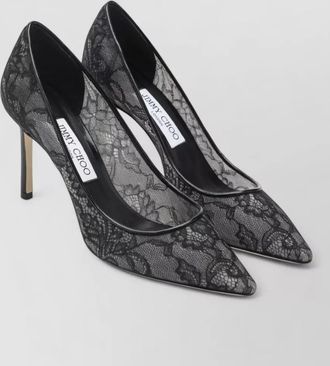 Jimmy Choo London romy 85 lace pumps logo detail