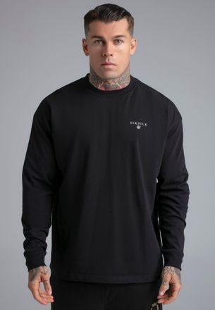Siksilk Mens Black Long Sleeve T-Shirt XL