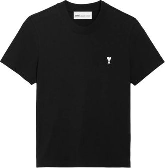Ami T-shirt manches courtes en jersey de coton &eacute;pais - male - Ami Paris - T-Shirts - Black - 2XL - Tops