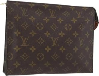 Louis Vuitton Pre-owned Clutches, female, Brown, Size: ONE SIZE Pre-owned Canvas Pouch