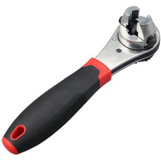OEM Llave De Carraca Ajustable De 8 Pulgadas, Herramienta Flexible De Doble Cabezal De Alto Rendimiento, Capacidad De Carraca, Color Negro Y Rojo, Una Pie