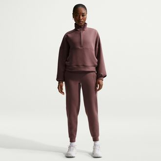 Nike Womens 24.7 ImpossiblySoft Dri-FIT Mid-Rise Jogger Pants in Purple | HQ8184-502