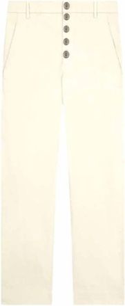 Dondup Nima Loose Chino Broek - Dames - Straight fit broeken - Beige - W27 - Katoen - Broeken