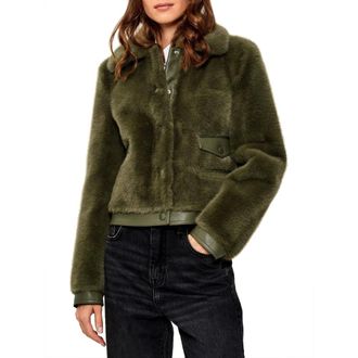Patrizia Pepe Faux Fur & Shearling Jackets, female, Green, M, Green Womens Jacket Stylish Casual Look