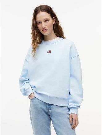 Tommy Hilfiger Womens Tommy Jeans Boxy Fit Sweatshirt - Light Blue - XS