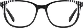 Kate Spade New York joliet 51mm square optical glasses in Black Striped Crystal at Nordstrom
