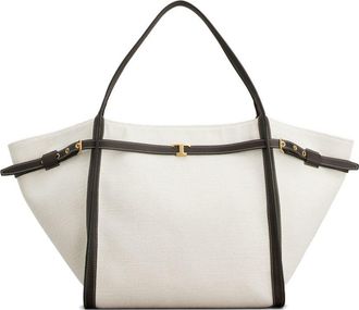 Tod's Tods Womens Shopping Bag In Canvas And Leather Medium