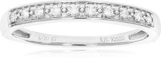 Vir Jewels 1/10 cttw Lab Grown Diamond Wedding Band in Sterling Silver For Women