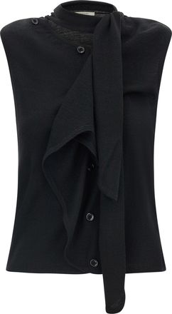 Christophe Lemaire Draped Panel Vest - Black