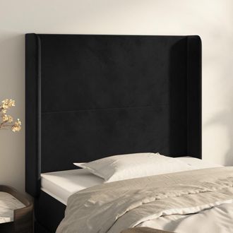 vidaXL Cabecero Con Orejas De Terciopelo Negro 83x16x118/128 Cm Vidaxl