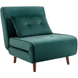 Vente-Unique Vente-unique - Poltrona letto in Velluto Verde abete - uribia