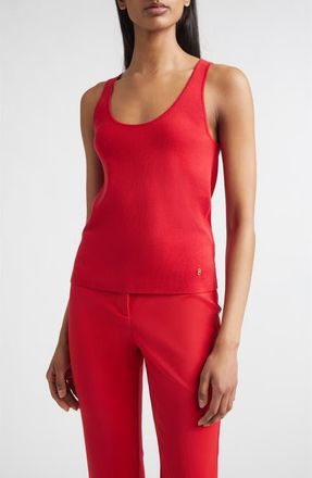 St. John Silk & Cotton Sweater Tank in Scarlet at Nordstrom, Size X-Large