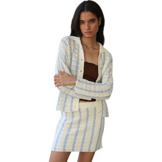 Callahan Sienna Crochet Button Down Top - Womens in Moody Blue at Nordstrom, Size X-Large