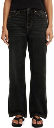 Cotton On Straight Leg Jeans in Undone Black at Nordstrom, Size 10