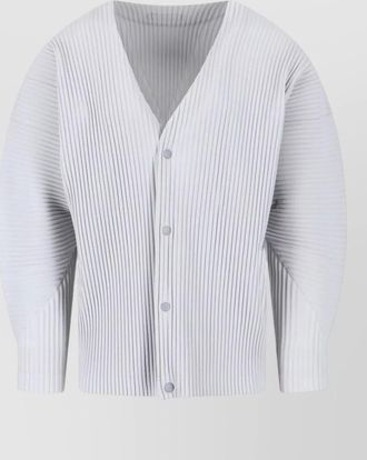 Homme Pliss&eacute; Issey Miyake knit sweater long sleeves ribbed v neckline