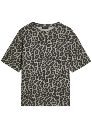 Anine Bing Cohen Logo-embroidered Leopard Cotton T-shirt - S (UK8-10 / S)