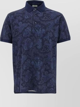 Etro paisley print cotton polo shirt